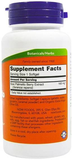 NowFoods Saw Palmetto Extract 120 caps